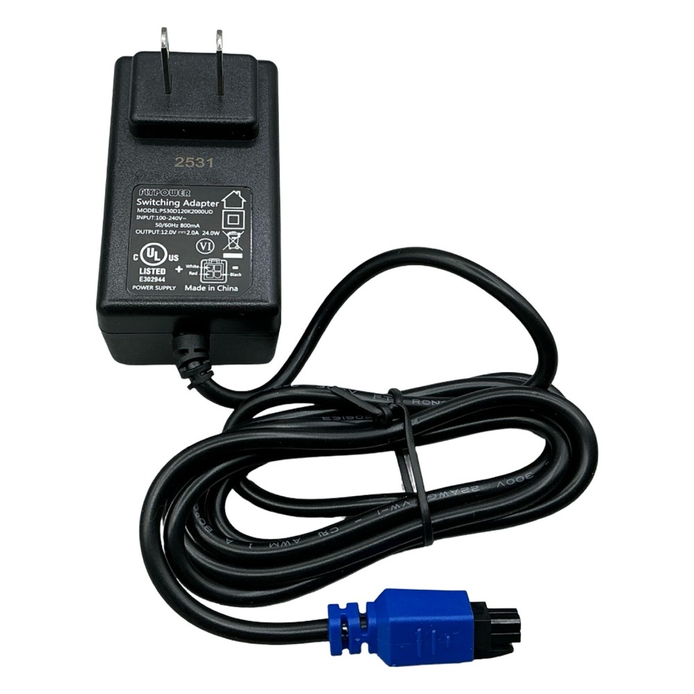 Flypower PS30D120K2000UD Switching Adapter 12V 2.0A 24W Power Supply 4-Pin Blue